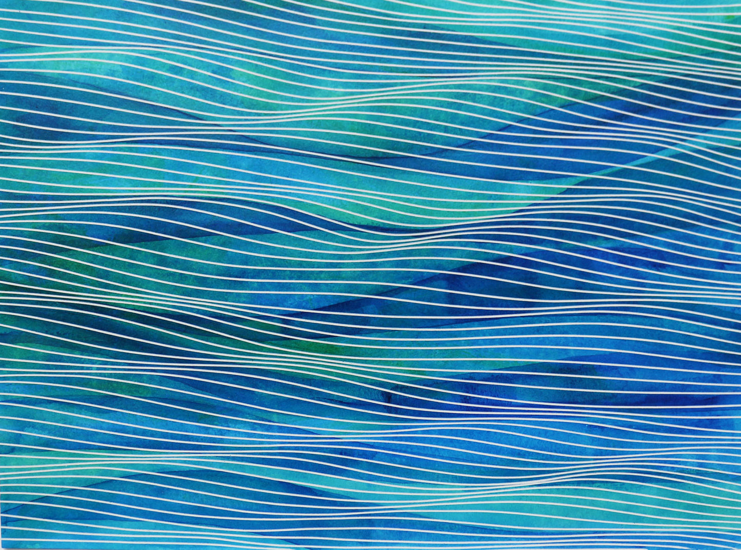 ALL ABOUT BLUE - ORIGINAL Acrylic Painting on Paper M015 - free shipping in US continental