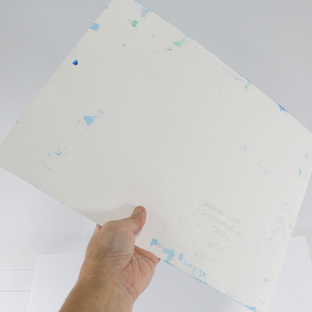 ALL ABOUT BLUE - ORIGINAL Acrylic Painting on Paper M015 - free shipping in US continental