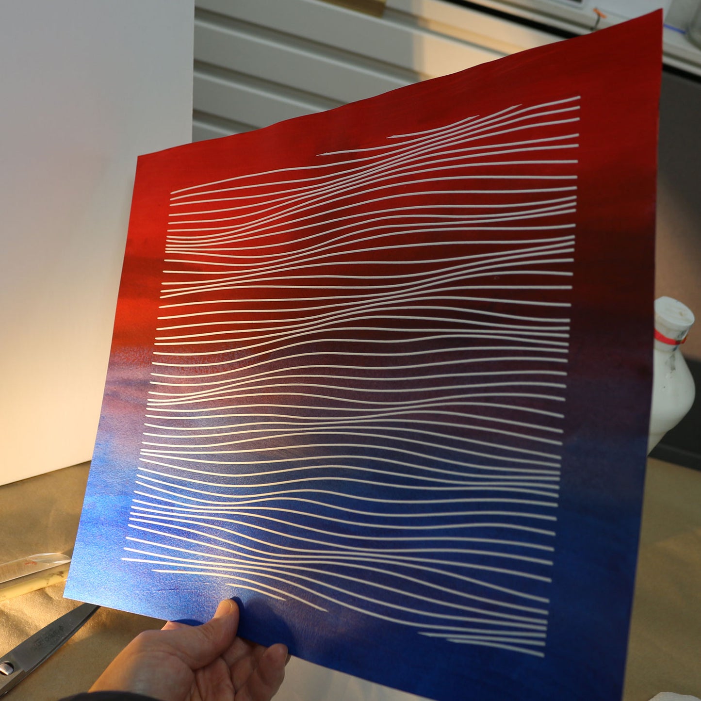 M016 Sunset Experiment - Original Acrylic Painting on Paper 2022