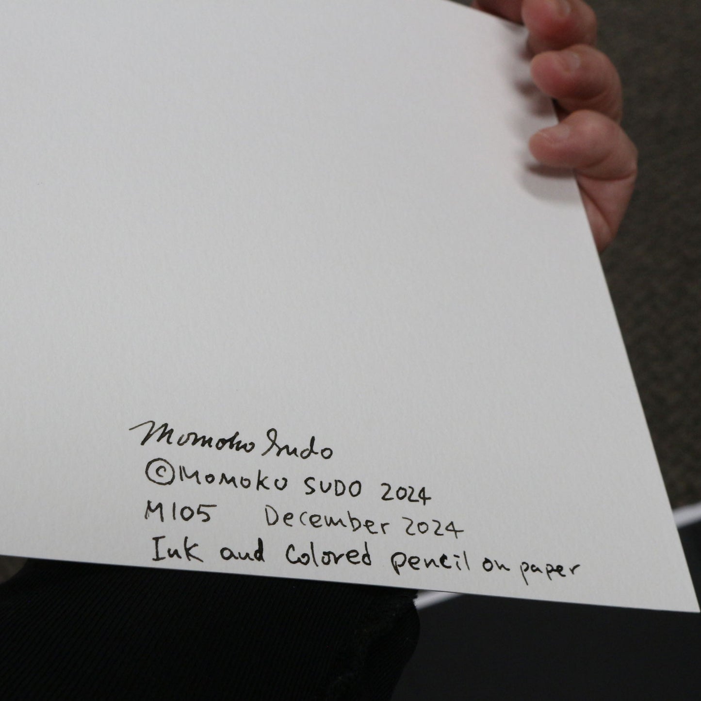 Original 7"x7" Mixed Media Drawing on Paper M105 "Odd Ball" Orange