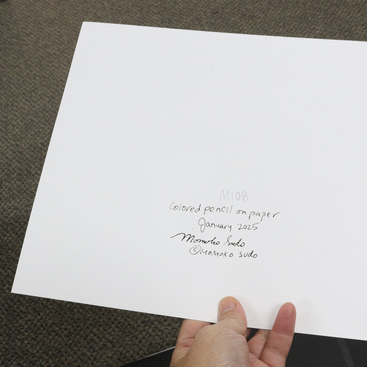 Original 9"x12" Mixed Medial Drawing on Paper - Spiral - Purple (M108)