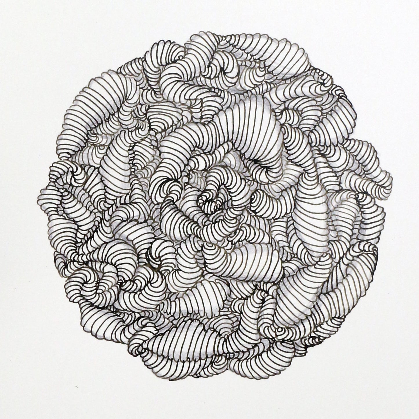 Original 9"x12" Mixed Media Drawing on Paper M109 "Odd Ball" Gray