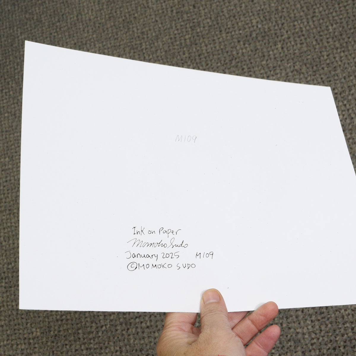 Original 9"x12" Mixed Media Drawing on Paper M109 "Odd Ball" Gray