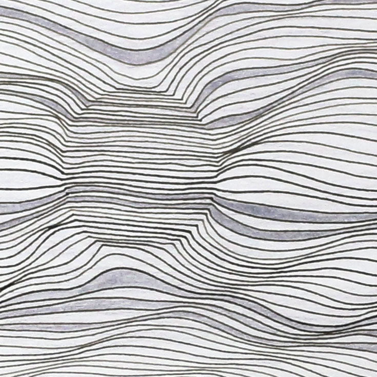 Original 9"x12" Mixed Media Drawing on Paper M111 "Ribbon" Gray