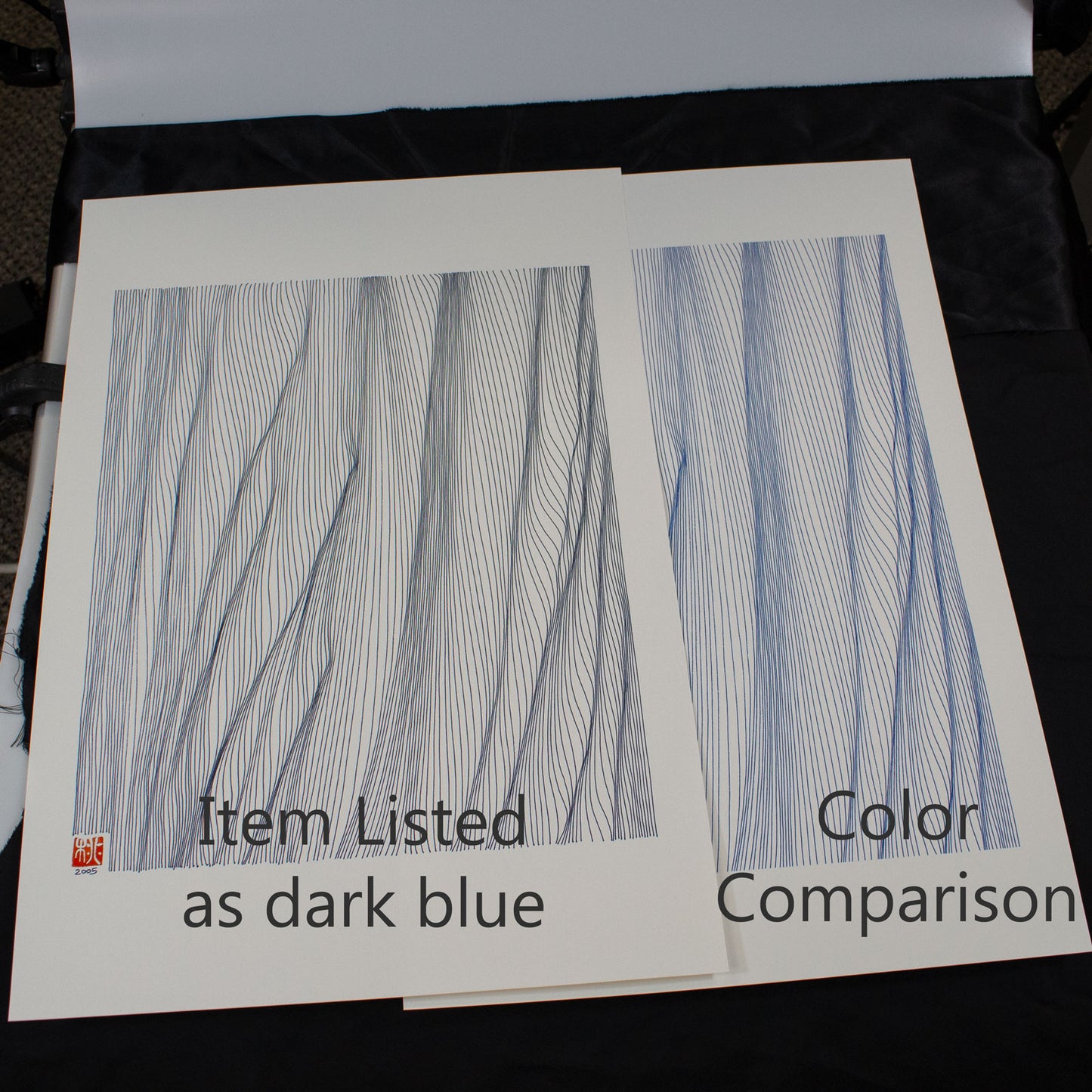 Tree Trunk (dark blue) - Print on Paper 13x19 free shipping in USA