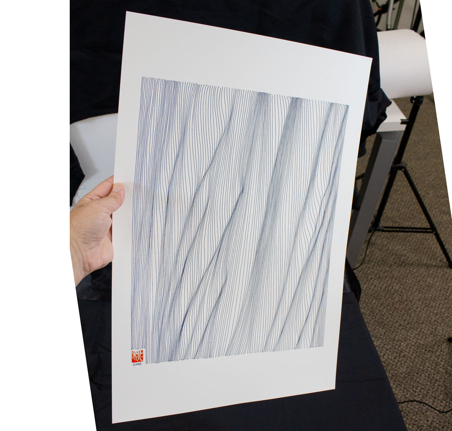 Tree Trunk (dark blue) - Print on Paper 13x19 free shipping in USA