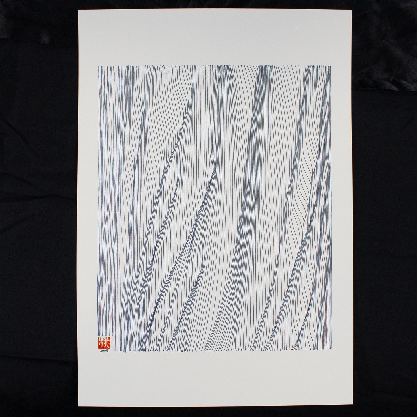 Tree Trunk (dark blue) - Print on Paper 13x19 free shipping in USA