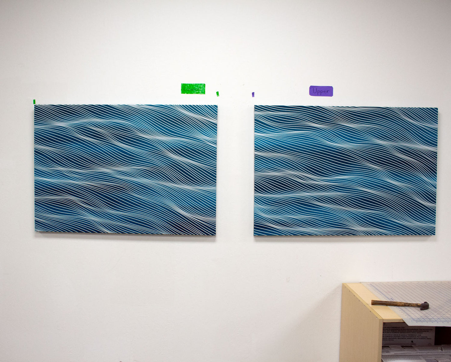 SOLD OUT -Diptych of Aqua Turquoise 32x46