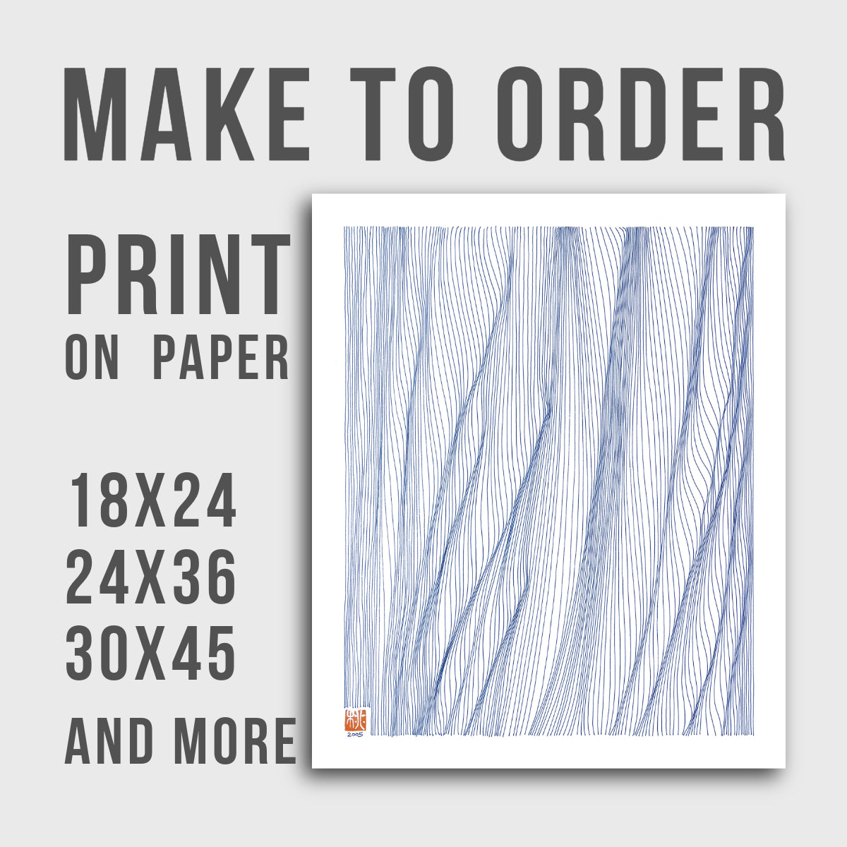 MAKE TO ORDER- Print on Paper in Various Sizes "Tree Trunk"