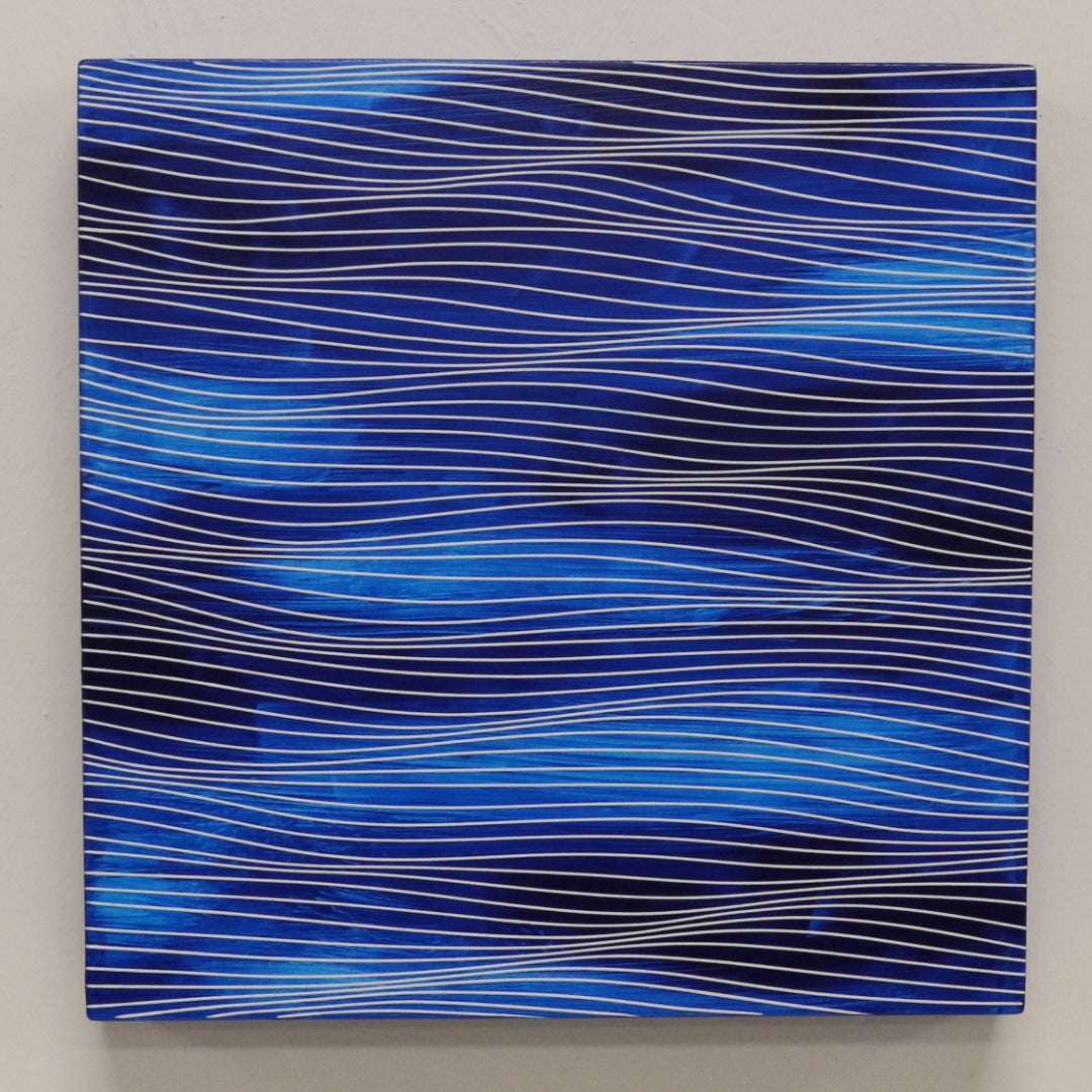 12x12 Blue - Original Acrylic Painting on Wood Panel - free shipping