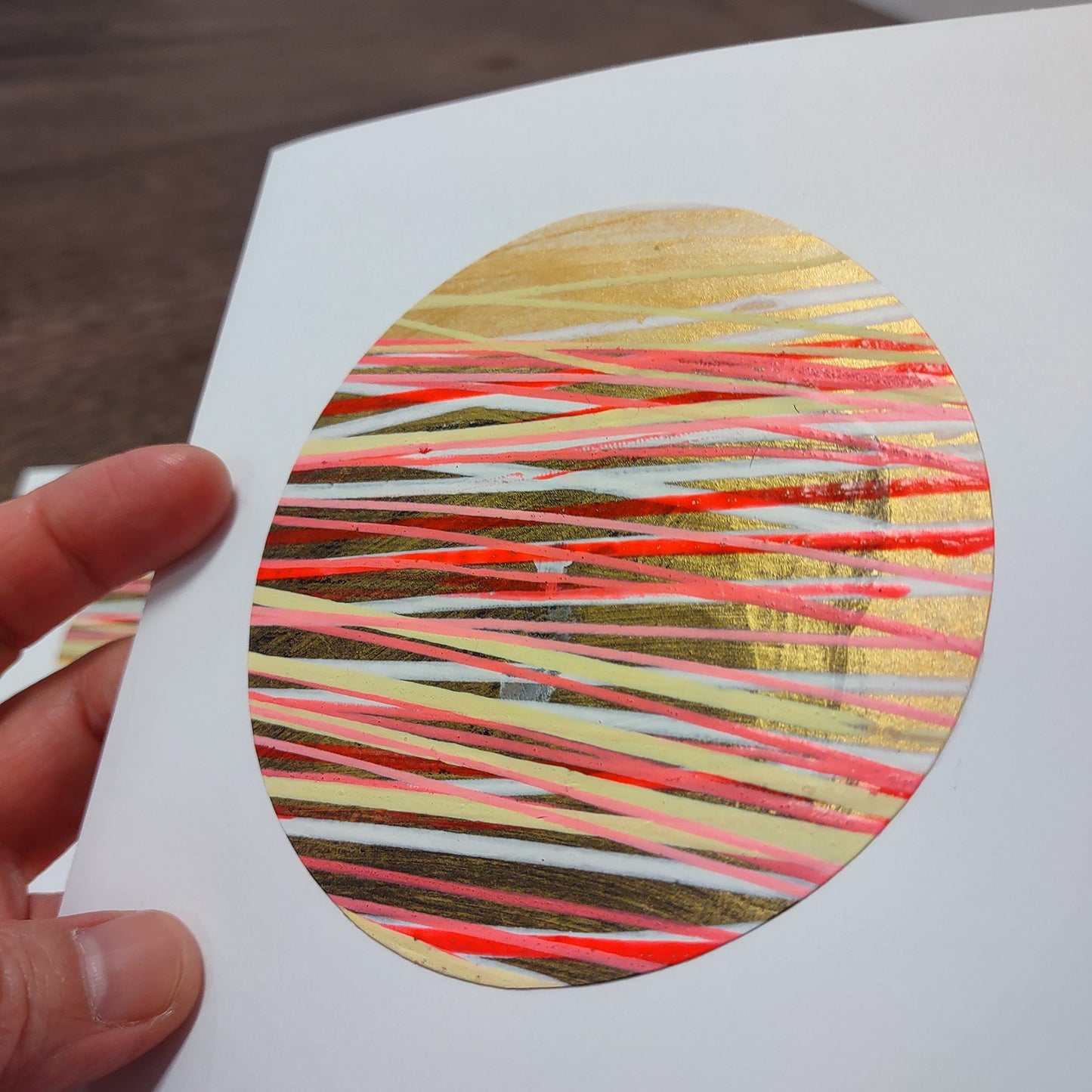 Set of 4 Original Greeting Cards Abstract Flamingo - Set A