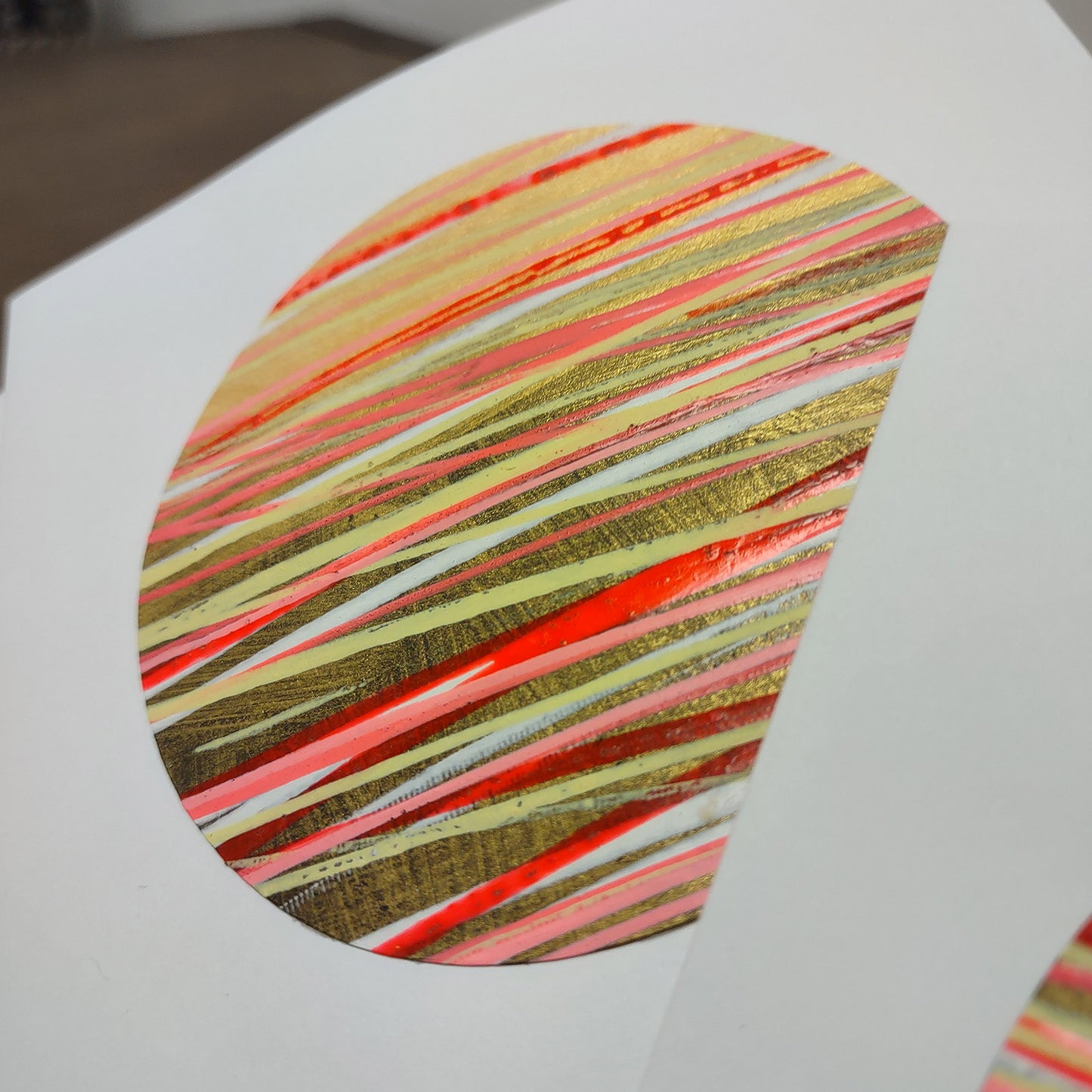 Set of 4 Original Greeting Cards Abstract Flamingo - Set A