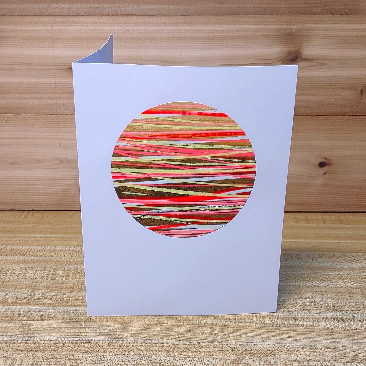 Set of 4 Original Greeting Cards Abstract Flamingo - Set A