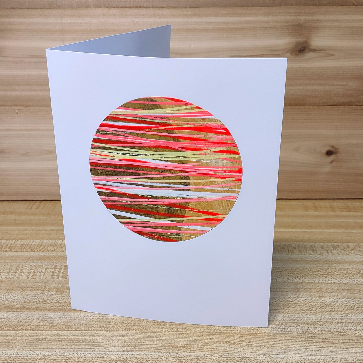 Set of 4 Original Greeting Cards Abstract Flamingo - Set A