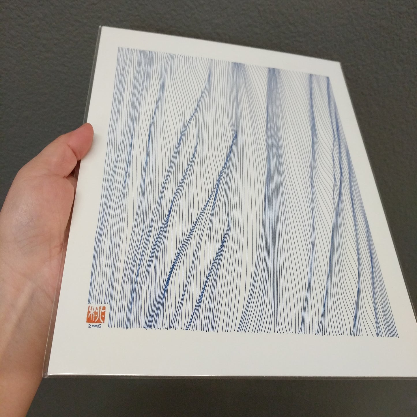 Tree Trunk with Red Seal - Print on Paper 8.5x11- Free Shipping in USA