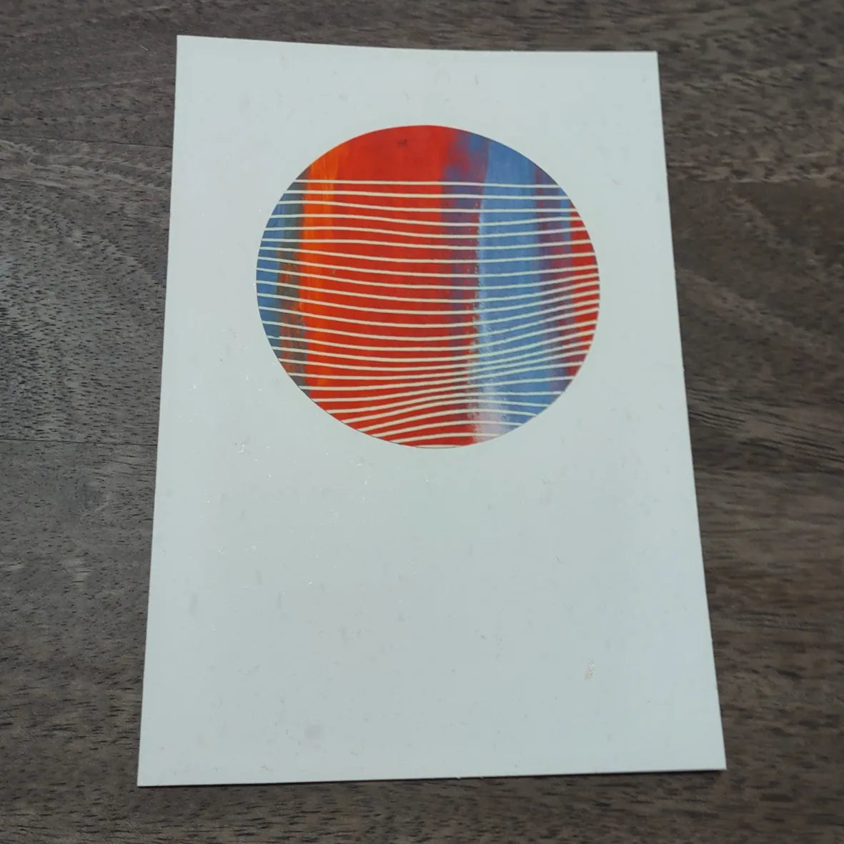 Set of 8 Original Acrylic Painting Greeting Cards - blue and red
