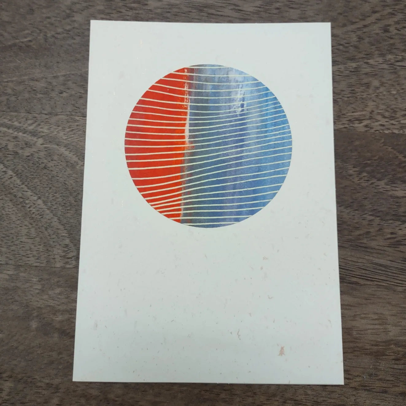 Set of 8 Original Acrylic Painting Greeting Cards - blue and red