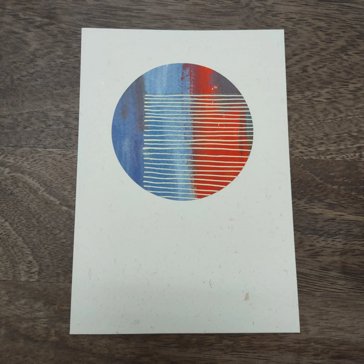 Set of 8 Original Acrylic Painting Greeting Cards - blue and red