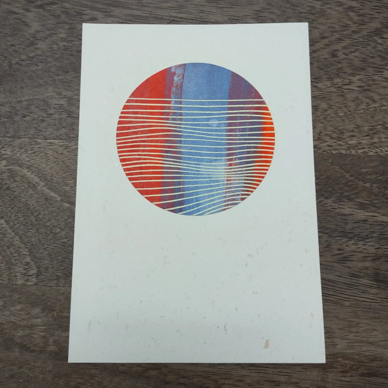 Set of 8 Original Acrylic Painting Greeting Cards - blue and red