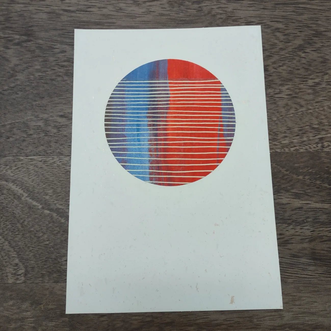 Set of 8 Original Acrylic Painting Greeting Cards - blue and red