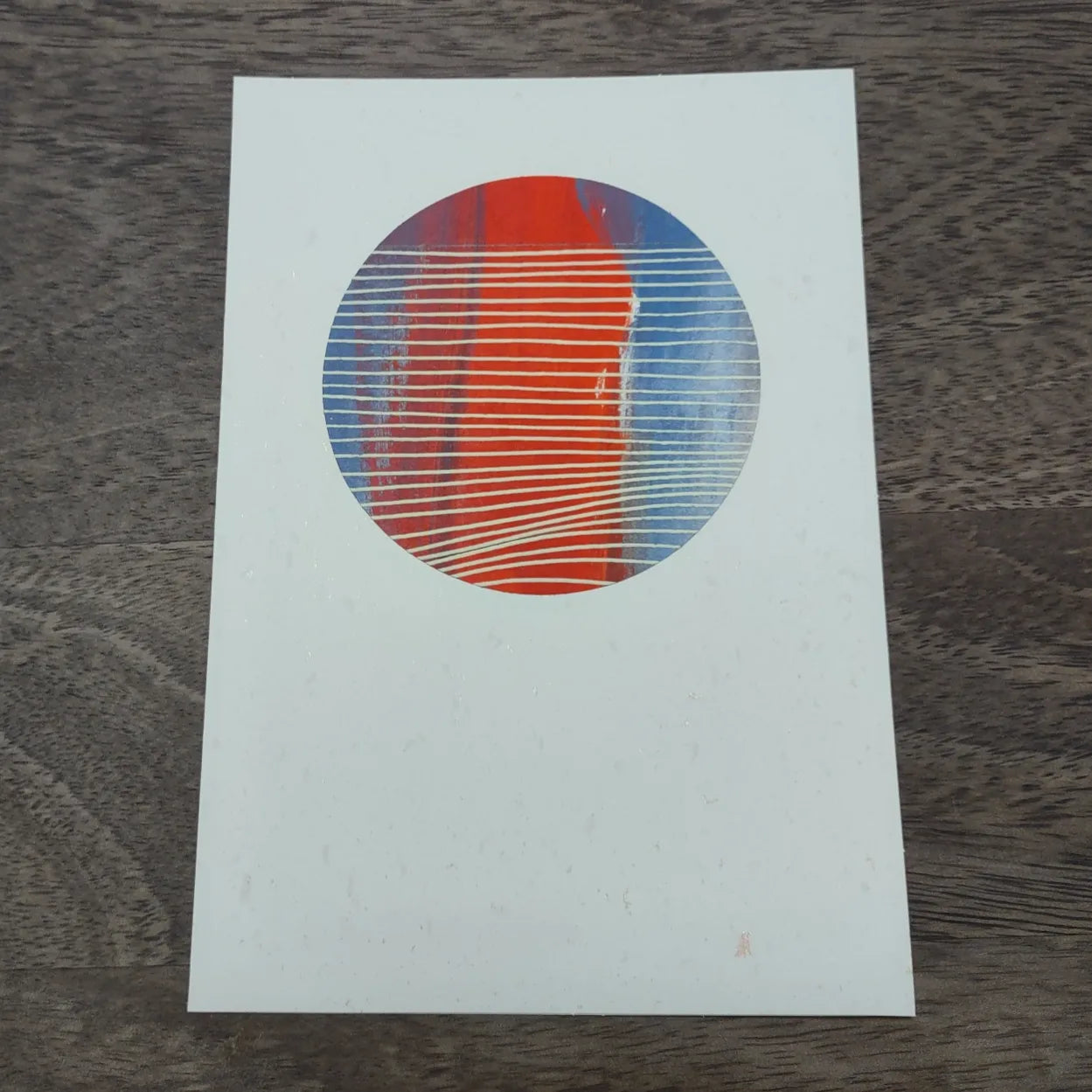 Set of 8 Original Acrylic Painting Greeting Cards - blue and red