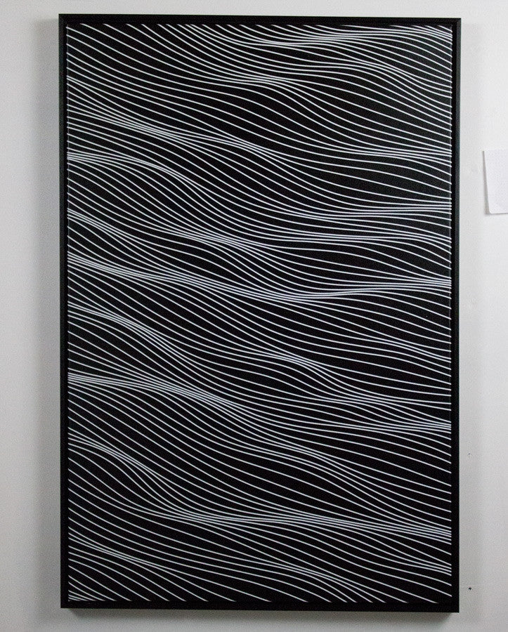 SOLD OUT - White on Black 2x3 feet A framed - Free Shipping in USA