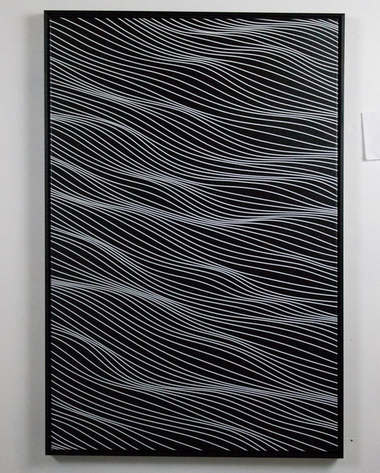 SOLD OUT - White on Black 2x3 feet A framed - Free Shipping in USA