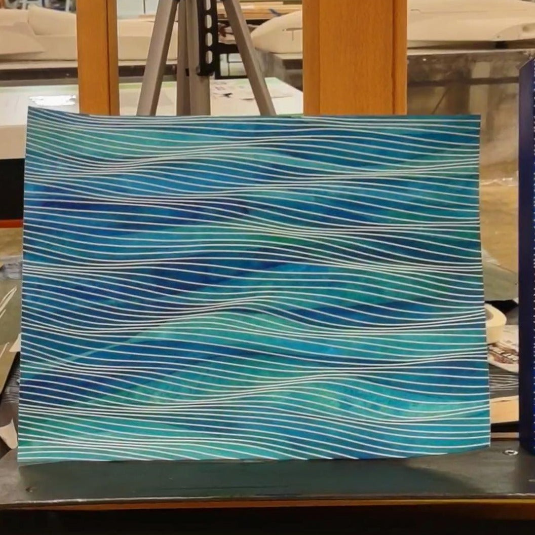 ALL ABOUT BLUE - ORIGINAL Acrylic Painting on Paper M015 - free shipping in US continental