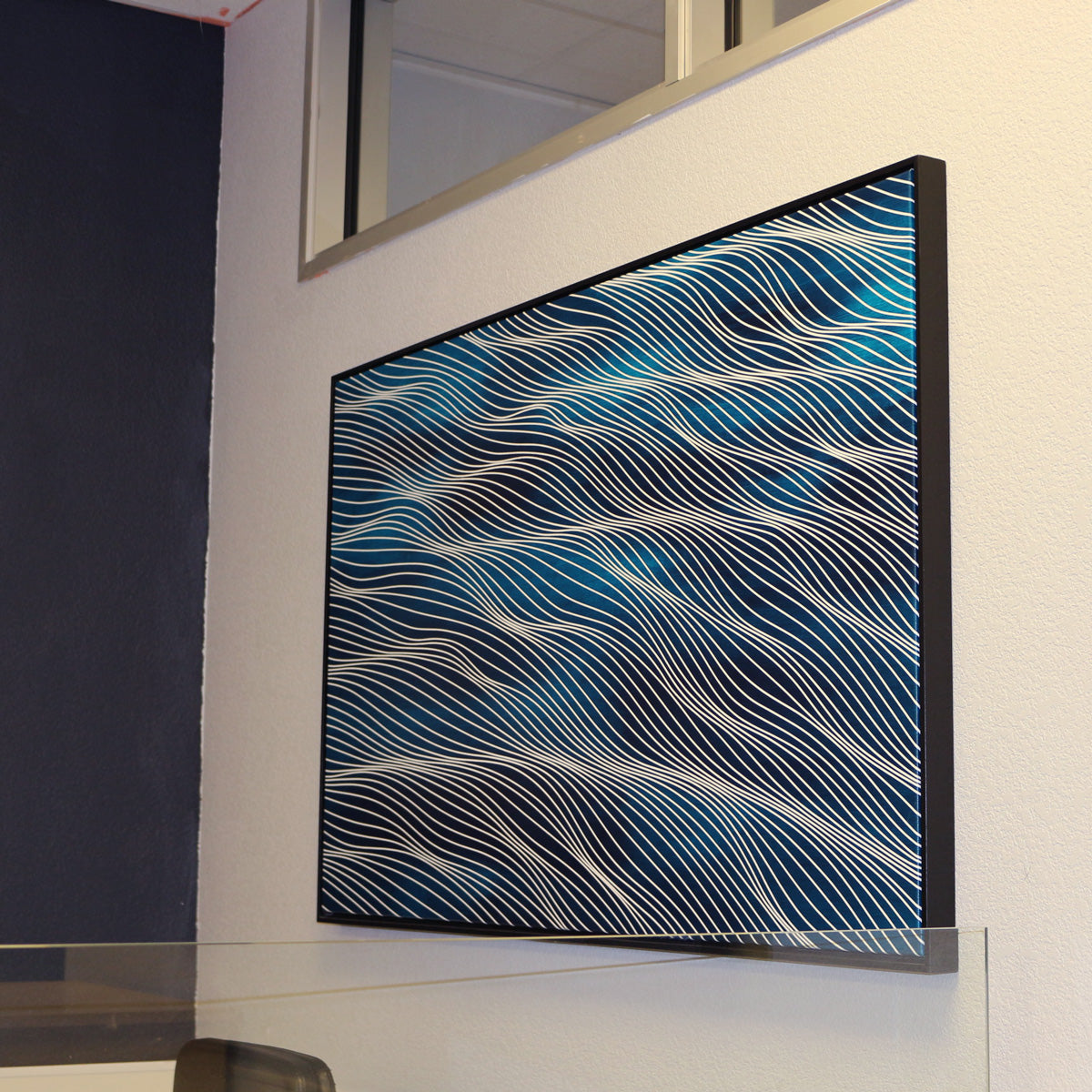 SOLD OUT- Aqua Turquoise with Black Frame 30x48 (31x49 with frame) - free shipping in USA