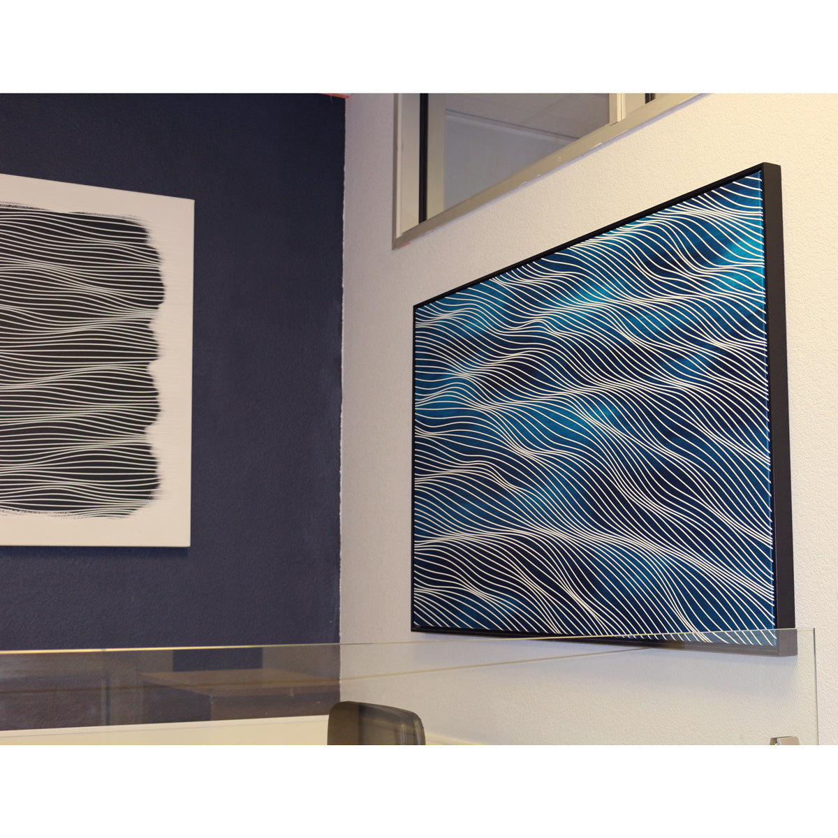 SOLD OUT- Aqua Turquoise with Black Frame 30x48 (31x49 with frame) - free shipping in USA