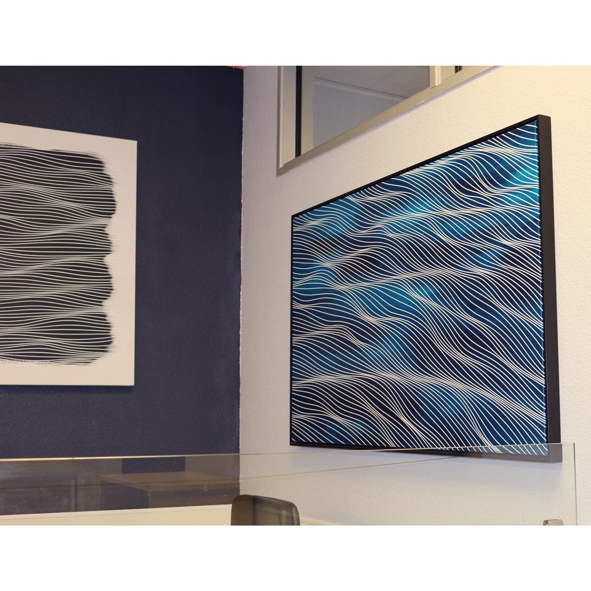 Aqua Turquoise with Black Frame 30x48 (31x49 with frame) - free shipping in USA