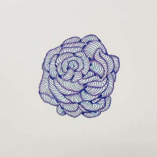 SOLD OUT - 8.5x8.5 Mixed Media Drawing on Paper M011 "Odd Ball"