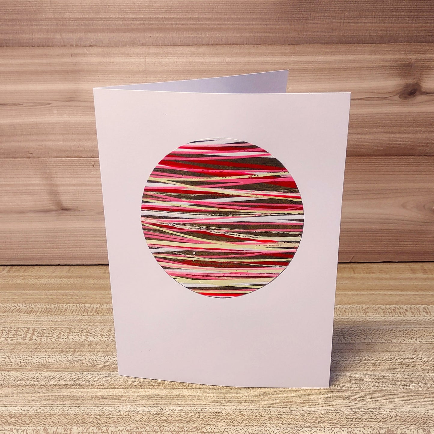 Set of 4 Original Greeting Cards Abstract Flamingo - Set B