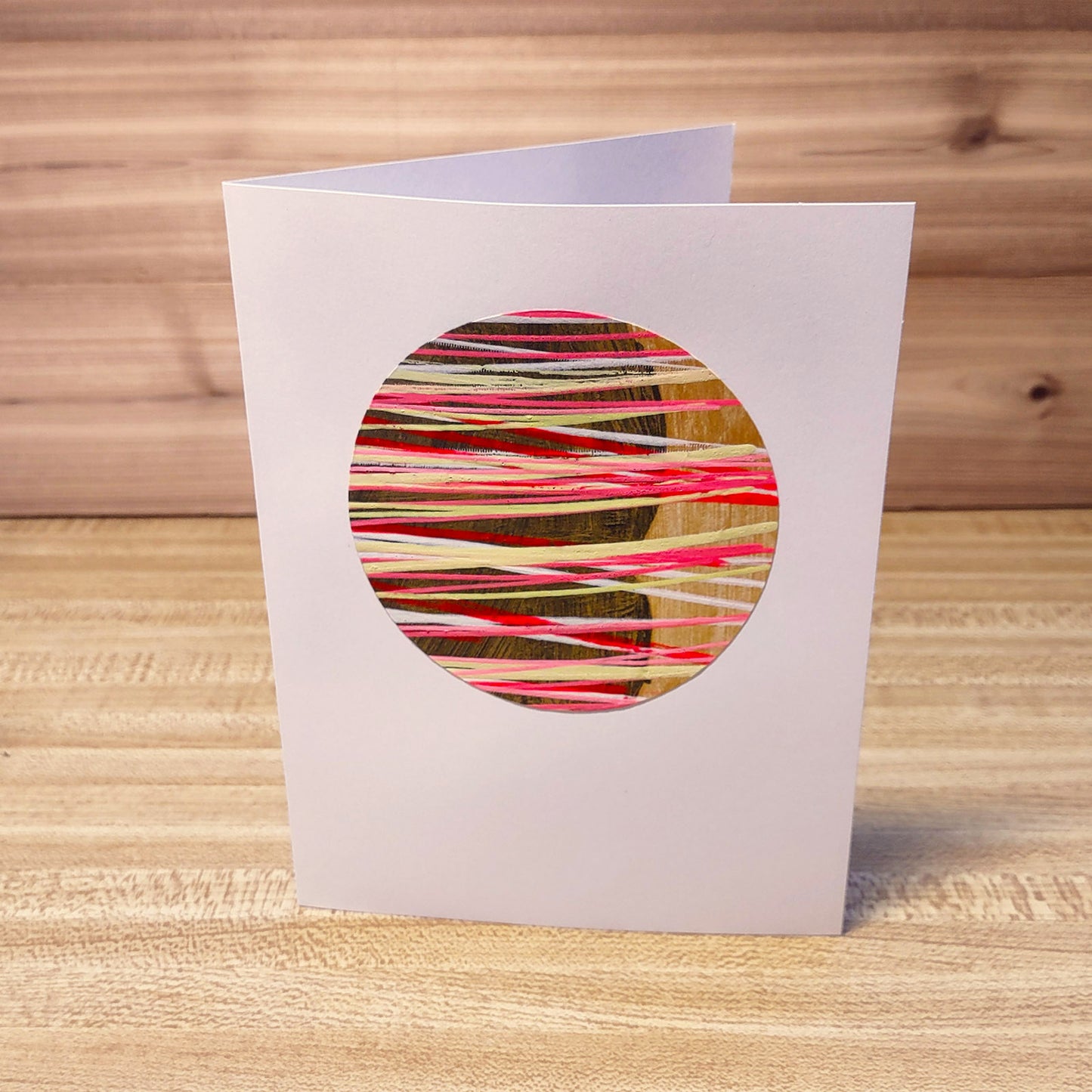 Set of 4 Original Greeting Cards Abstract Flamingo - Set B