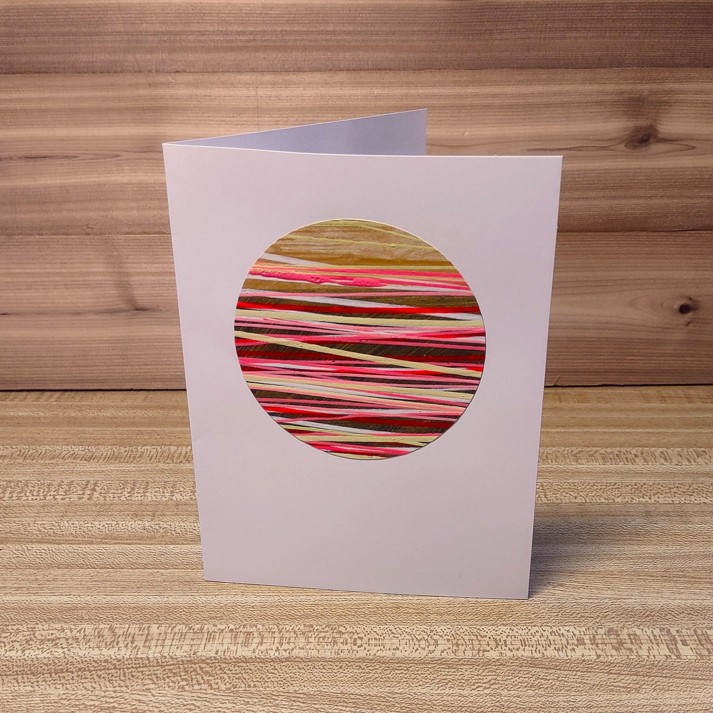 Set of 4 Original Greeting Cards Abstract Flamingo - Set B