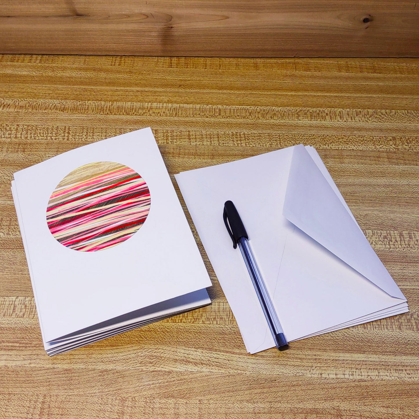 Set of 4 Original Greeting Cards Abstract Flamingo - Set B