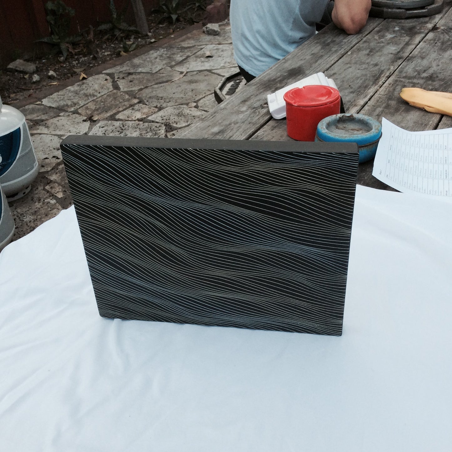 Yellow Blue 8x10 Wood