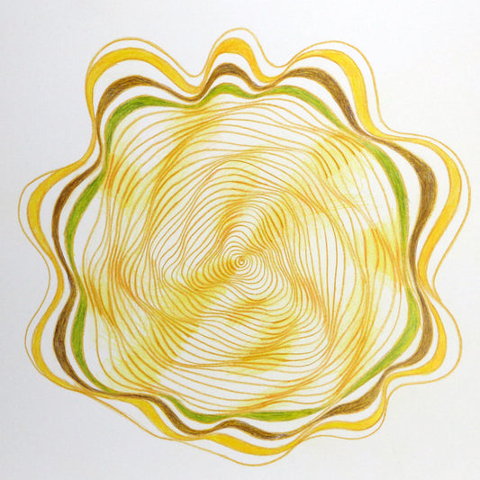 Original 9"x12" Work on Paper - Spiral - sunflower M104