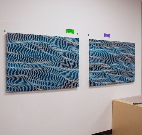 SOLD OUT -Diptych of Aqua Turquoise 32x46
