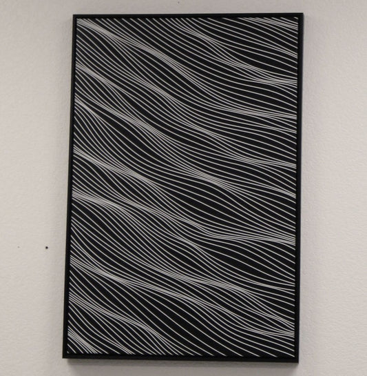 White on Black 2x3 feet B framed - Free Shipping in USA