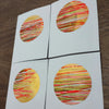 Set of 4 Original Greeting Cards Abstract Flamingo - Set A
