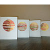 Set of 4 Original Greeting Cards Abstract Flamingo - Set A