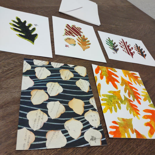 Set of 5 Original Greeting Card - Woods