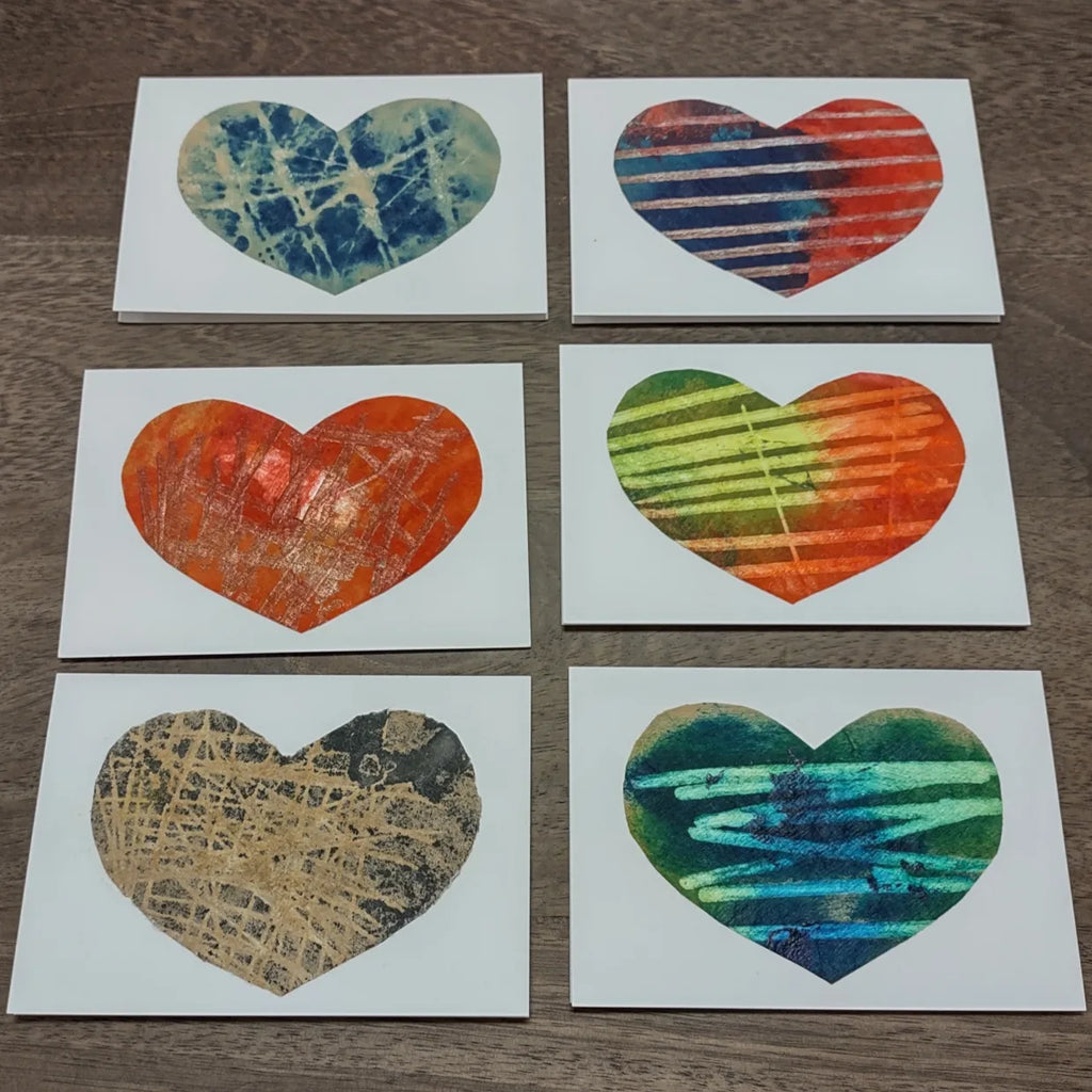 Set of 6 Original Mini Notecards - Momofied Offbeat Hearts