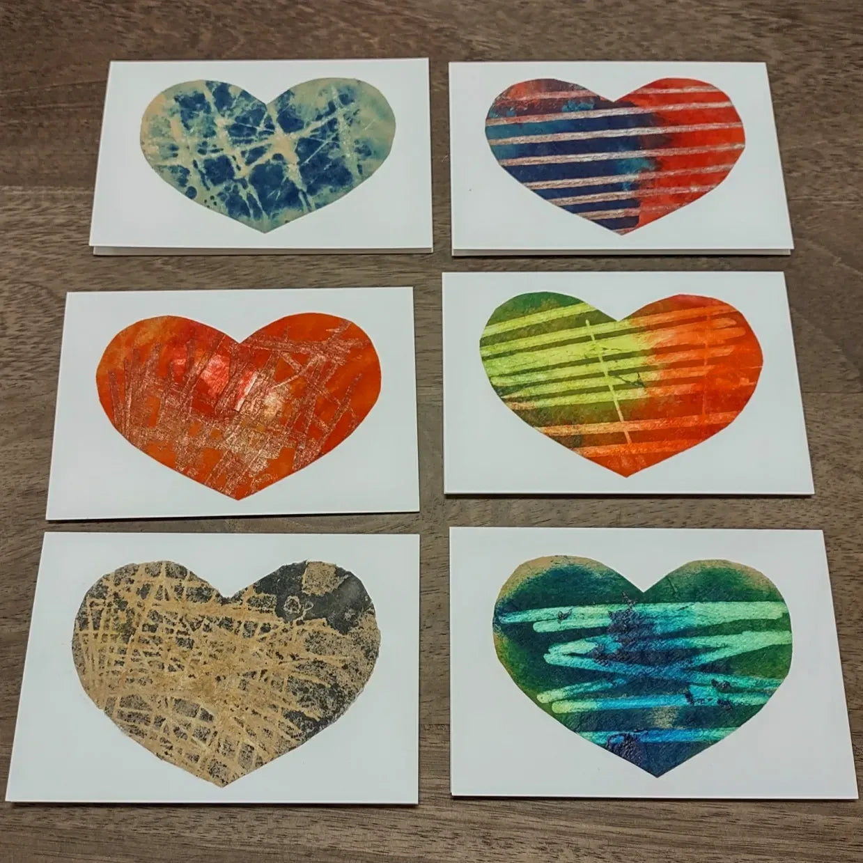 Set of 6 Original Mini Notecards - Momofied Quirky Hearts