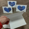 Set of 4 Original Mini Notecards - Momofied Aqua Hearts