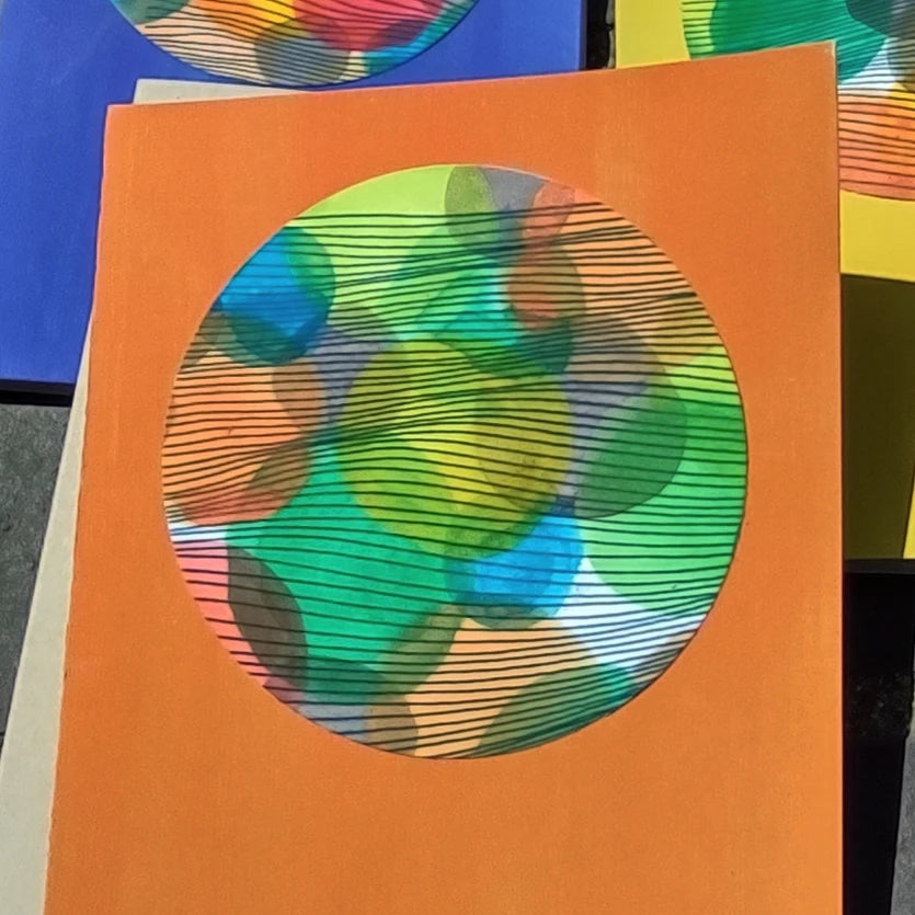 4 Original Mini Notecards - Abstract Candies -free shipping in USA