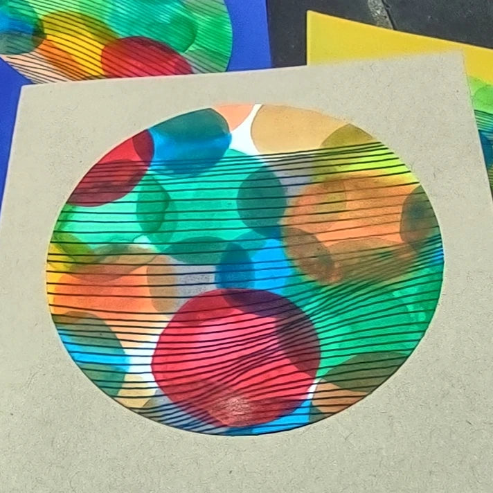 4 Original Mini Notecards - Abstract Candies -free shipping in USA