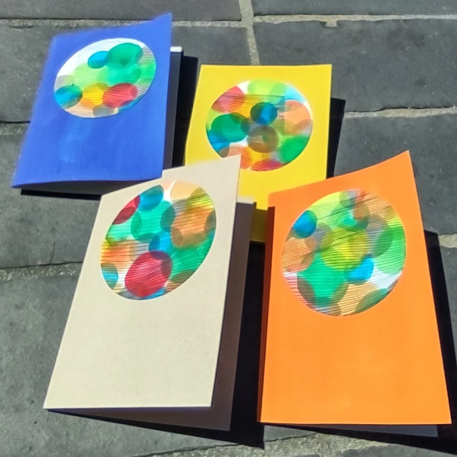 4 Original Mini Notecards - Abstract Candies -free shipping in USA
