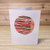 Set of 4 Original Greeting Cards Abstract Flamingo - Set B